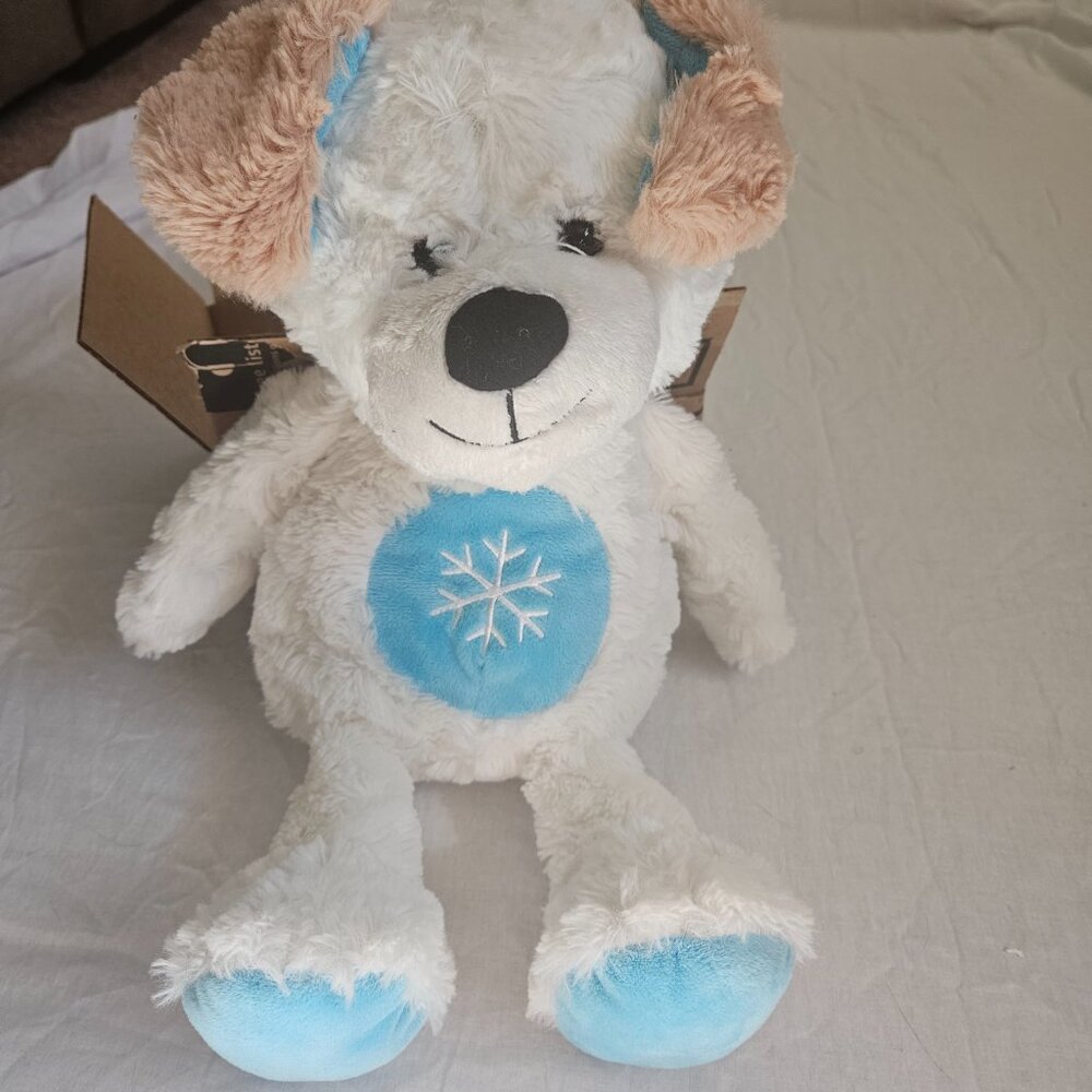 Animal Adventure White Winter Snowflake Puppy Dog Plush Stuffed Animal 2015